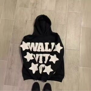 Black Hoodie with White Star Design